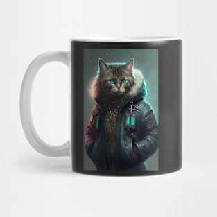 Cool portrait of a Cyber Future Cat Mug